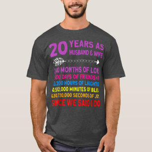 T-shirt 20 Anniversaire amusant du Mariage