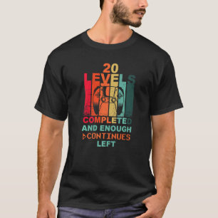 T-shirt 20 Anniversaire Niveau 20 Ps Joypad Retro Vintage