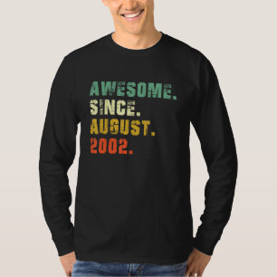 T-shirt 20 Ans 20 Anniversaire Awesome depuis le 20 Août