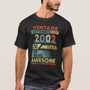 T-shirt 20 ans 20 ans Anniversaire Vintage septembre 2002