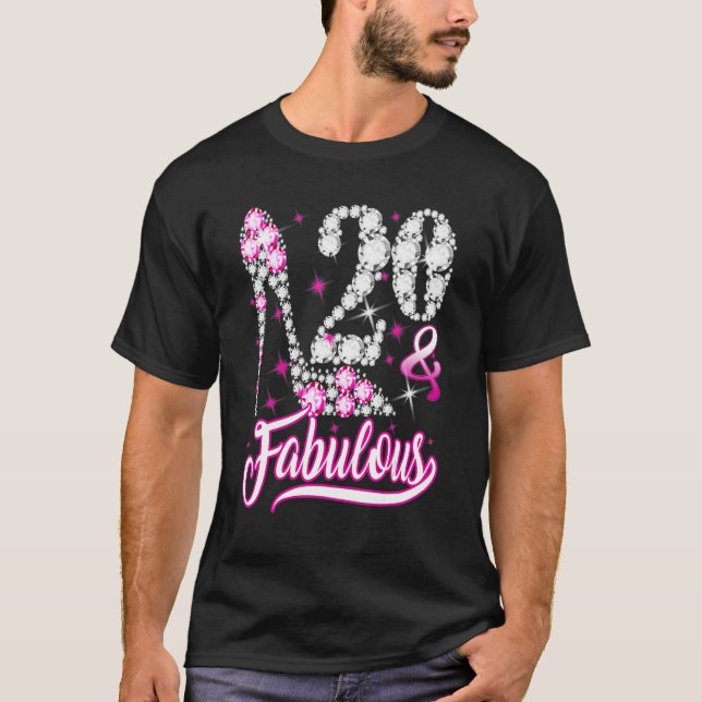 T-shirt 20 Ans 20 et fabuleux 20e Anniversaire Pink Dia (Devant)