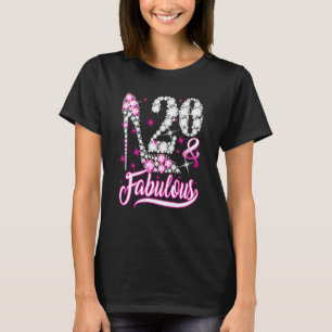 T-shirt 20 ans 20 et fabuleux 20e anniversaire Pink Diam
