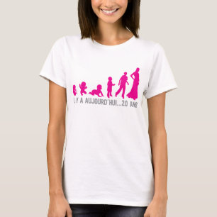 T-shirt 20 ans anniversaire evolution femme aujourdhui