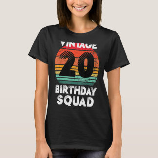 T-shirt 20 ans Anniversaire fête Vintage 20e anniversaire