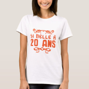 T-shirt 20 ans anniversaire si belle fioriture