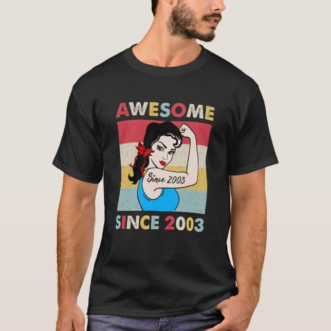 T-shirt 20 ans Awesome depuis 2003 20e anniversaire (Devant)