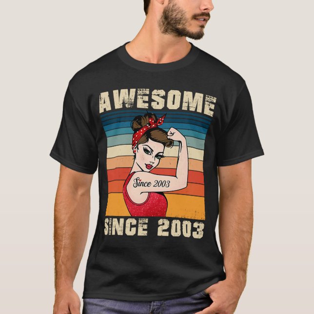 T-shirt 20 ans Awesome depuis 2003 20e anniversaire femme (Devant)