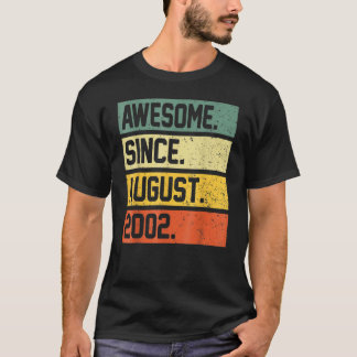 T-shirt 20 ans Awesome depuis août 2002 20e anniversaire