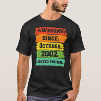 T-shirt 20 Ans Awesome depuis Octobre 2002 20e Birt