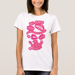 T-shirt 20 ans bisous levre bouche anniversaire