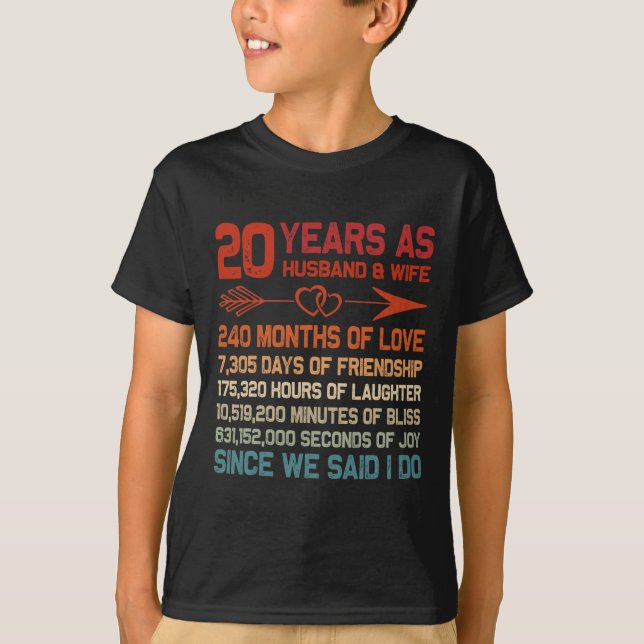 T-shirt 20 Ans Comme Mari Et Ami; Femme 20e Anniversaire G (Devant)