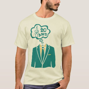T-shirt 20 ans costume cravate anniversaire bulle bougie