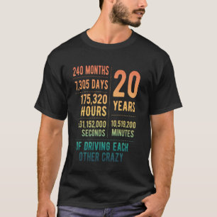 T-shirt 20 Ans de Mariage Drôle 20e Anniversaire de Mariag