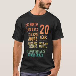 T-shirt 20 Ans de Mariage Drôle 20e Anniversaire de Mariag