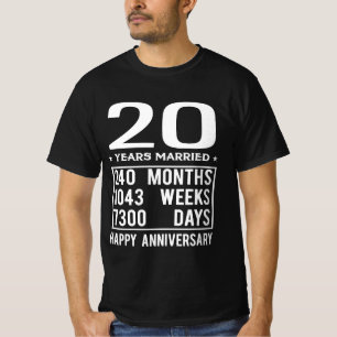 T-shirt 20 ans de mariage - Joyeux anniversaire Mariage