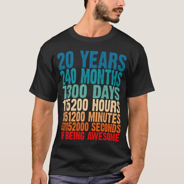 T-shirt 20 Ans D'Être Des Cadeaux Magnifiques 20 Ans 20 Bi (Devant)