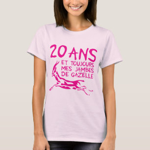 T-shirt 20 ans jambes gazelle anniversaire