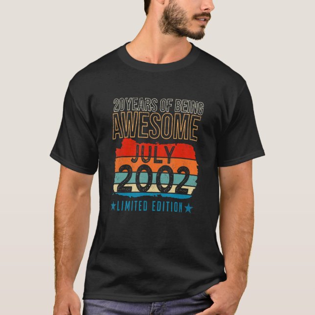 T-shirt 20 ans Juillet 2002 20e anniversaire (Devant)