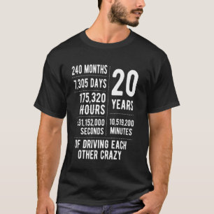 T-shirt 20 ans mariés Funny 20e anniversaire de Mariage