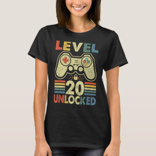 T-shirt 20 Ans Niveau 20 Déverrouillé 20e anniversaire gar