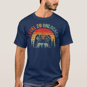 T-shirt 20 ans Old 20th Birthday Level 20 Unlocked Video