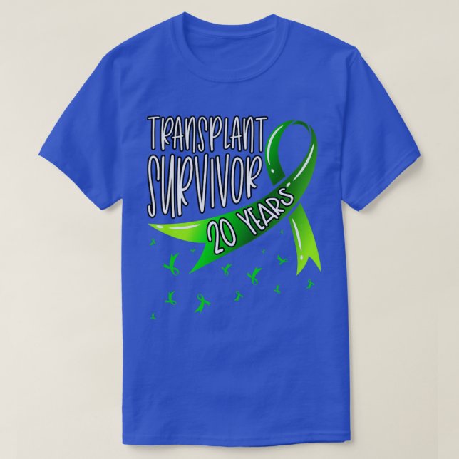 T-shirt 20 ans Transplant d'organes Survivant du Ruban ver (Design devant)