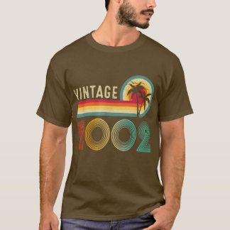 T-shirt 20 ans Vieux Cadeau Hommes Femmes Vintage 2002 Rét