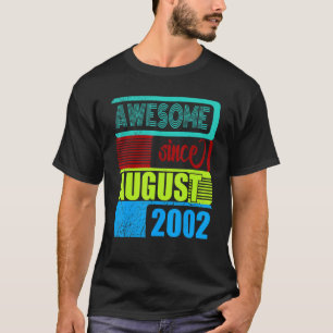 T-shirt 20 Ans Vintage 2002 Né Août Fantastique Si
