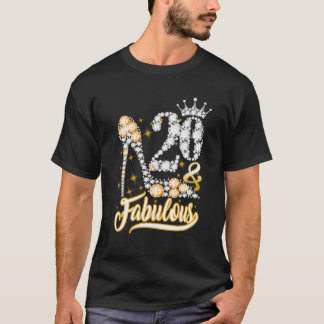 T-shirt 20 Et Fabuleux 20 Ans Fille Fille De 20E Anniversa