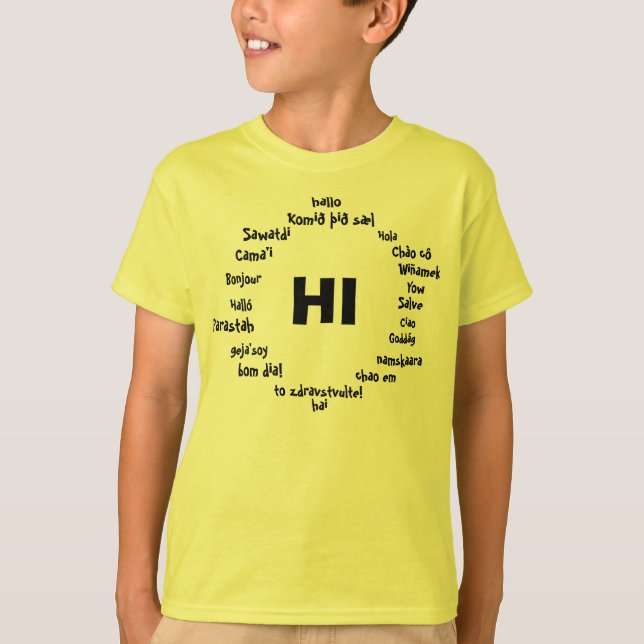 T-shirt 20 langues (Devant)