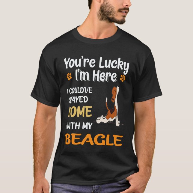 T-shirt 20 Reste à la maison avec mon Beagle (Devant)