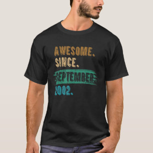 T-shirt 20 Year Old Awesome Since September 2002 20th Bir