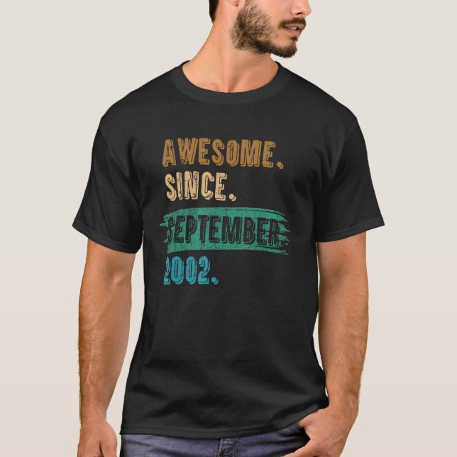 T-shirt 20 Year Old  Awesome Since September 2002 20th Bir (Devant)