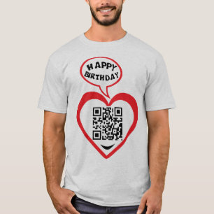 T-shirt 20 years big kisses code qr happy birthday love an