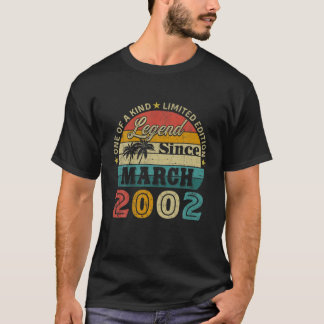 T-shirt 20E Anniversaire 20 Ans Cadeaux Légende Depuis Mar