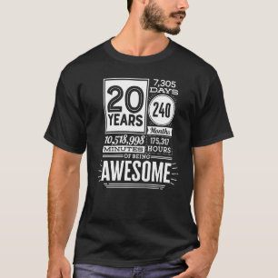 T-shirt 20e anniversaire 20 ans d'être stupéfiant 7300 jou