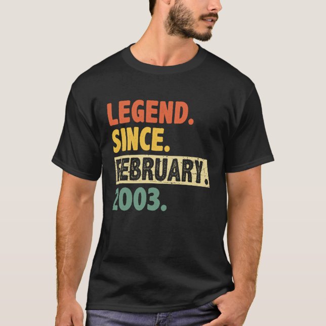 T-shirt 20e anniversaire Awesome depuis février 2003 20 an (Devant)