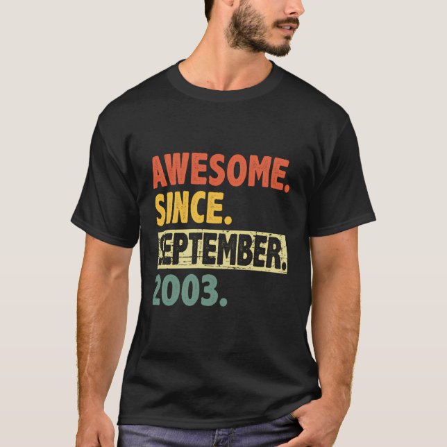 T-shirt 20E Anniversaire Awesome Depuis Septembre 2003 20  (Devant)