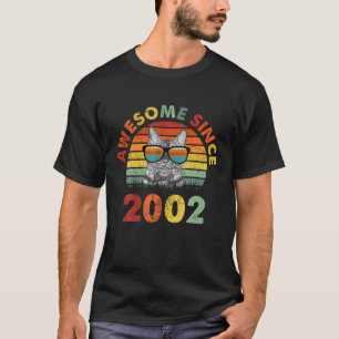 T-shirt 20E Anniversaire Chat Vintage 20 Ans Awesome Péché
