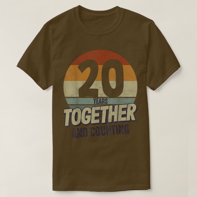 T-shirt 20e anniversaire de mariage Mariage Couples 20 ans (Design devant)