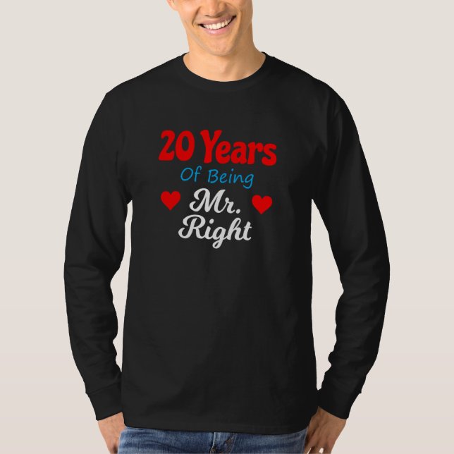 T-shirt 20e anniversaire de mariage pour hommes lui M. Dro (Devant)