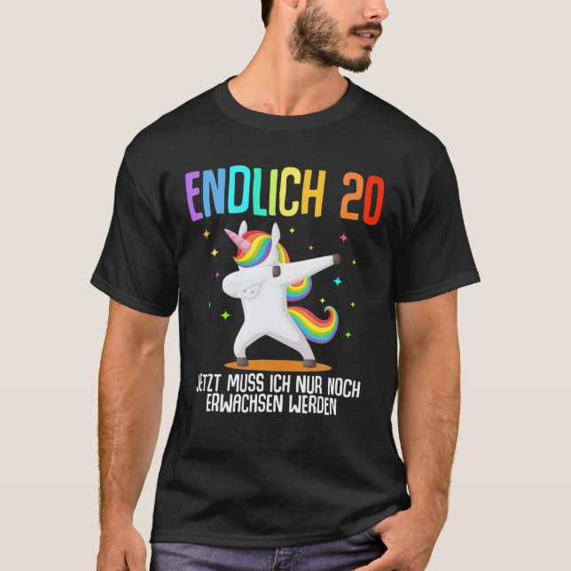 T-shirt 20E Anniversaire Femmes Hommes 20 Ans Unicorn 2000 (Devant)