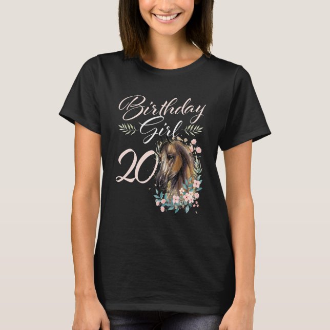 T-shirt 20e anniversaire fille Cheval 20 ans Anniversaire (Devant)