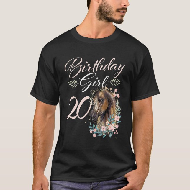 T-shirt 20e anniversaire fille Cheval 20 ans Anniversaire (Devant)