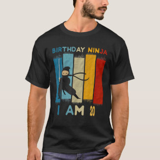 T-shirt 20e anniversaire Garçon Ninja Amant 20 ans Amusant