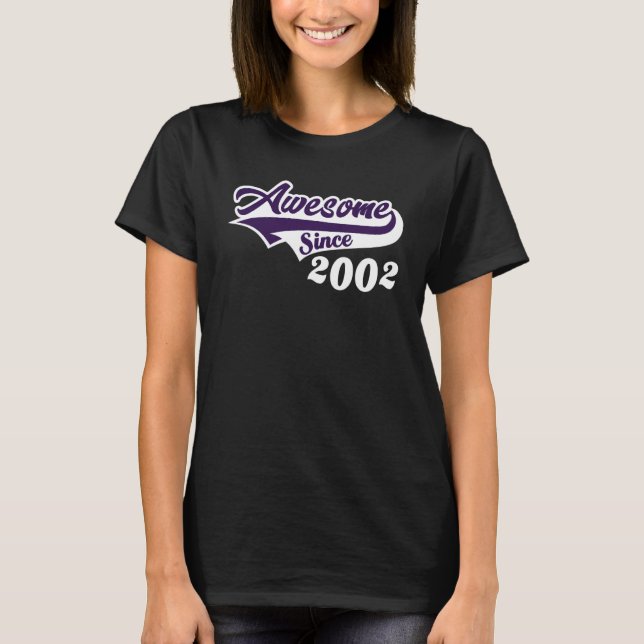 T-shirt 20e anniversaire Incroyable depuis 2002 Âge de per (Devant)