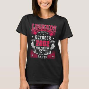 T-shirt 20e anniversaire Légendes nées en octobre 2002 20