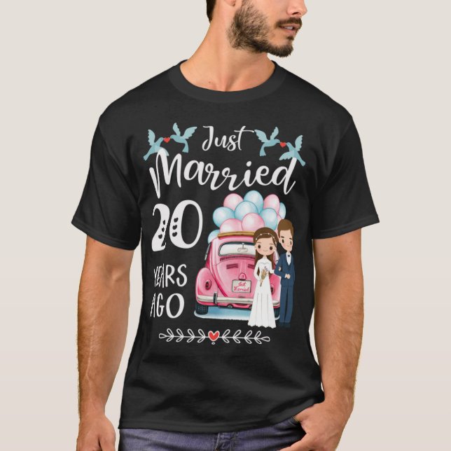 T-shirt 20e Anniversaire - Mariés il y a 20 ans (Devant)