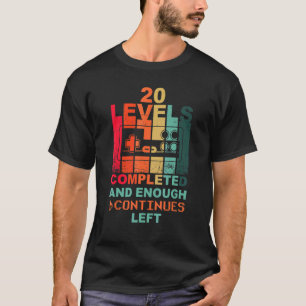 T-shirt 20e Anniversaire Niveau 20 Gamepad Retro Gamer