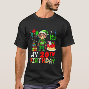 T-shirt 20e anniversaire Noël Mignonne Elf Fière 20 ans Ol